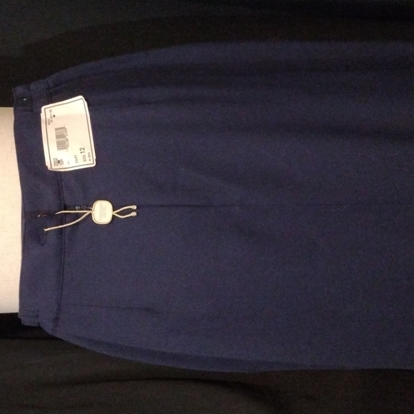 VTG NWT H&W Hawksley & Wight 100% Wool Navy Blue Pencil Skirt 2 Pockets, Size 12 - Picture 6 of 9